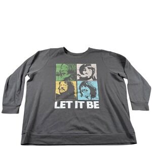 The Beatles Sweatshirt Women's 3 Gray Let It Be Graphic Pullover Fleece Torrid